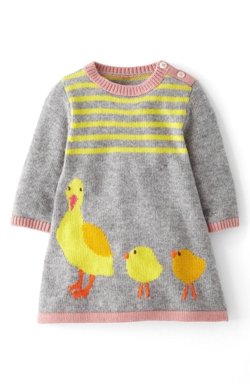 Baby Boden Knitted Duck Dress - Cozy 3-6M